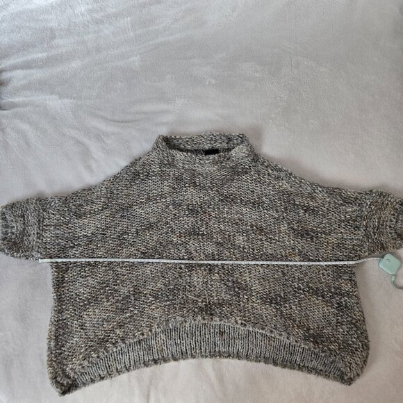 Zara Knit Oversized Chunky Knit Pullover Sweater gray/tan size M - Picture 4 of 9